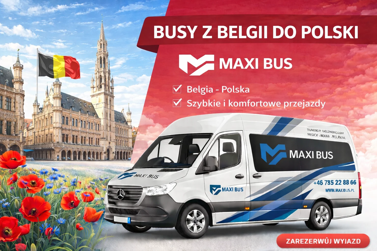Busy z Belgii do Polski Maxi Bus
