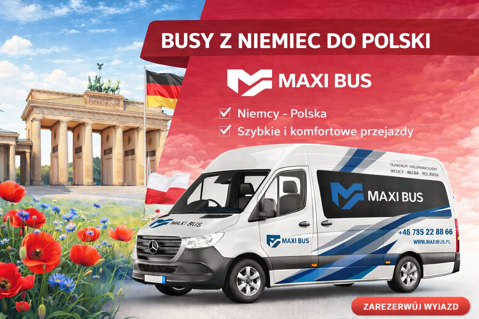 Busy z Niemiec do Polski Maxi Bus